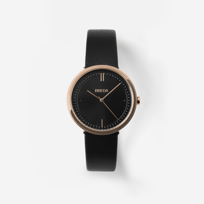 breda-agnes-1733b-rosegold-black-leather-watch-front