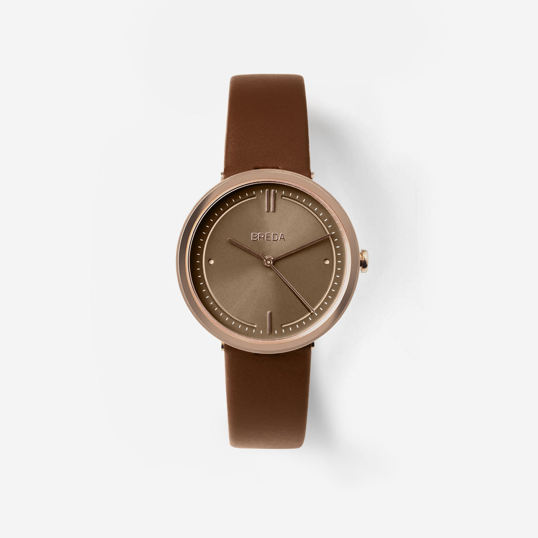 breda-agnes-1733d-rosegold-brown-leather-watch-front