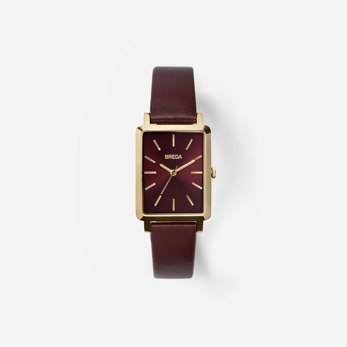 breda-baer-1729a-gold-maroon-leather-watch-front
