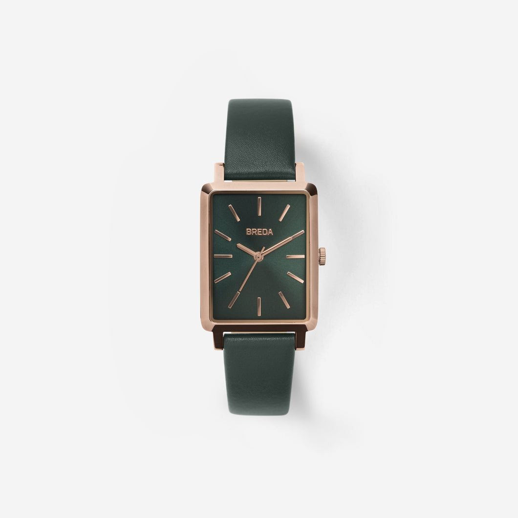 breda-baer-1729c-rose-gold-emerald-leather-watch-front
