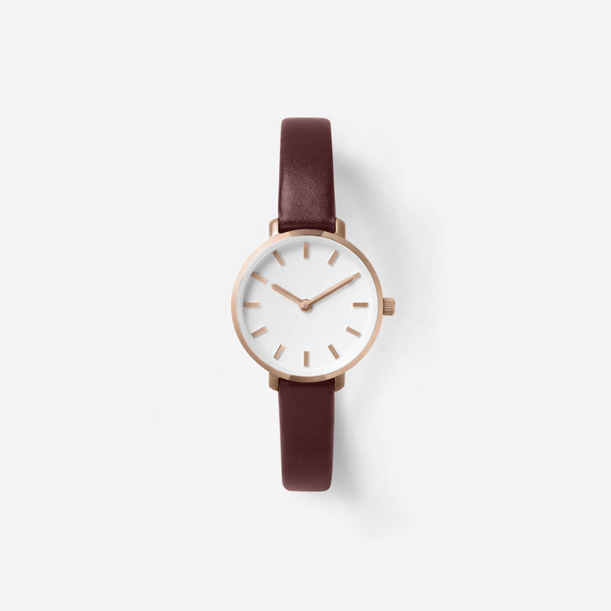 breda-beverly-1730e-rosegold-maroon-leather-watch-front