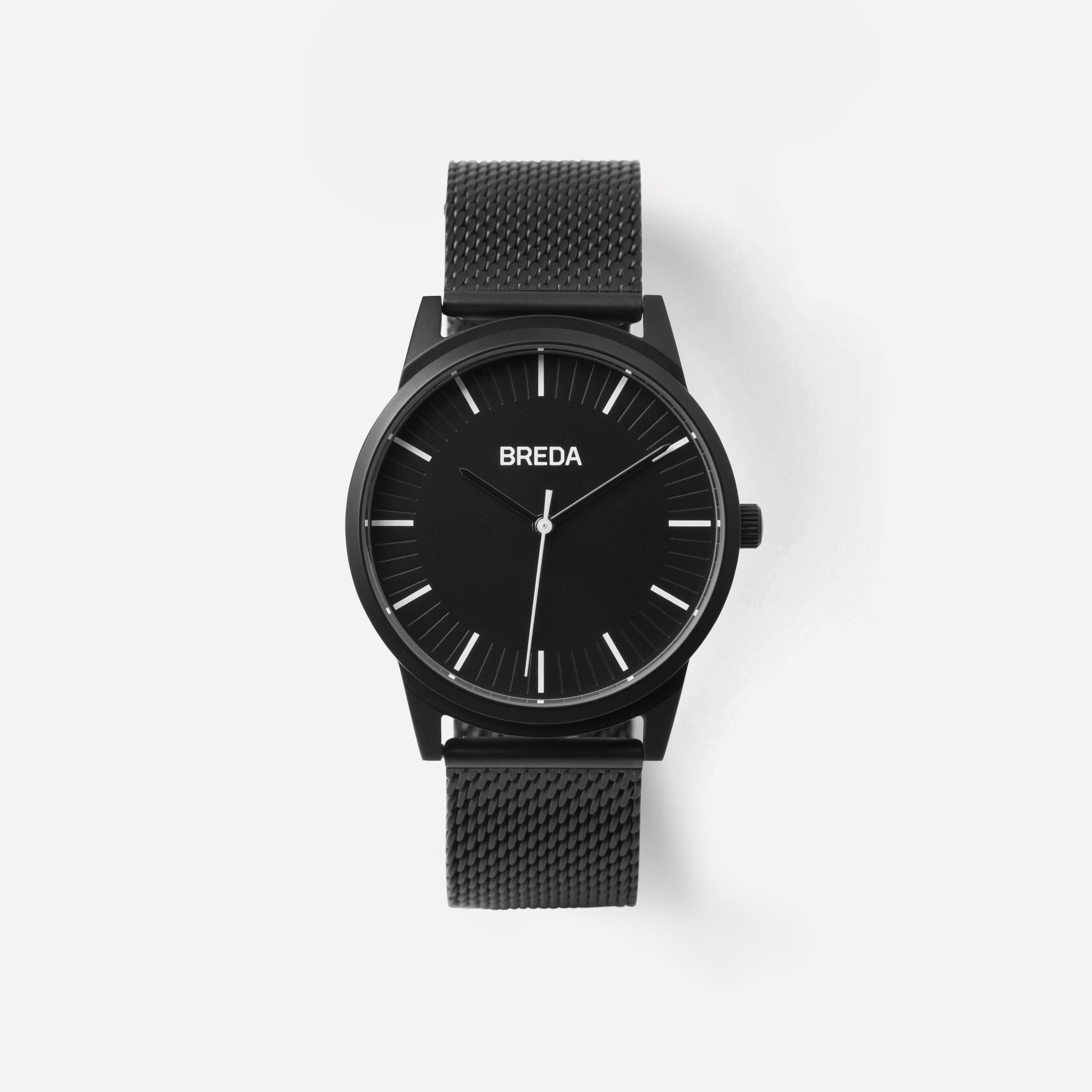 breda-bresson-5020h-black-mesh-watch-front