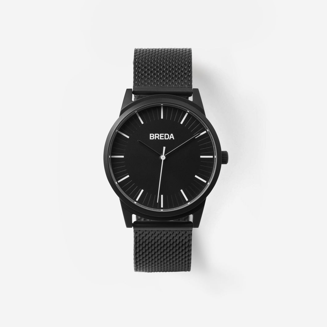 breda-bresson-5020h-black-mesh-watch-front