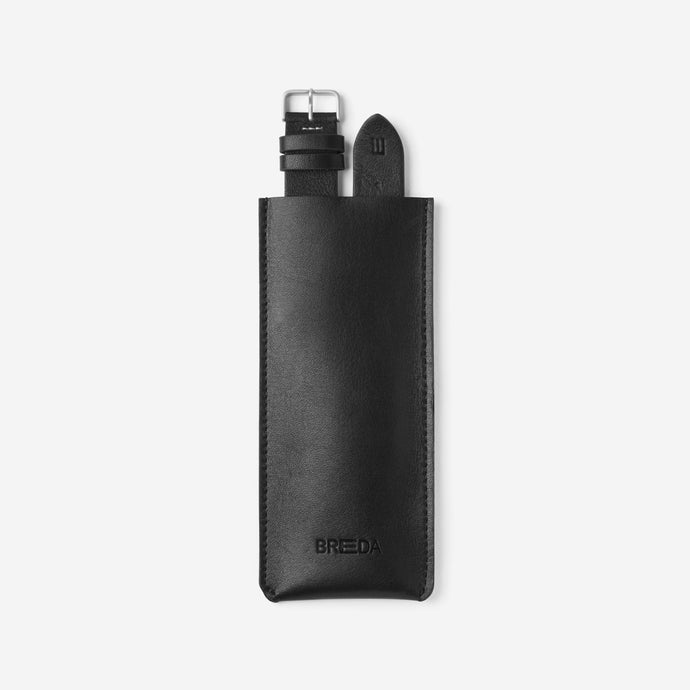 Black Leather Travel Pouch