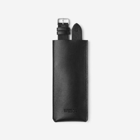 Black Leather Travel Pouch