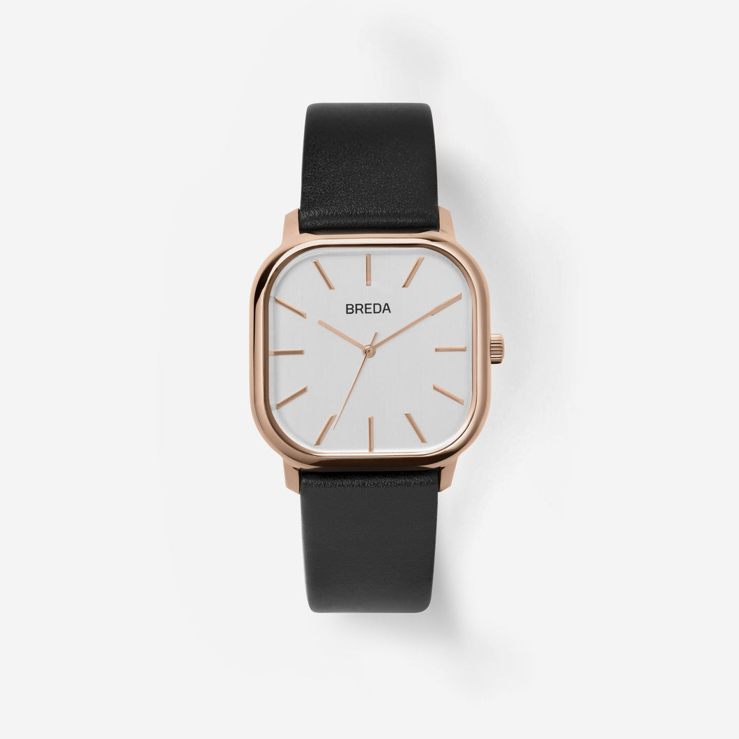 breda-visser-1728e-rosegold-black-leather-watch-front