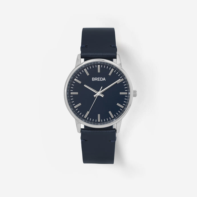 breda-zapf-1697m-silver-navy-leather-watch-front